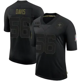 New Orleans Saints Men's Demario Davis Limited 2020 Salute To Service Jersey - Black