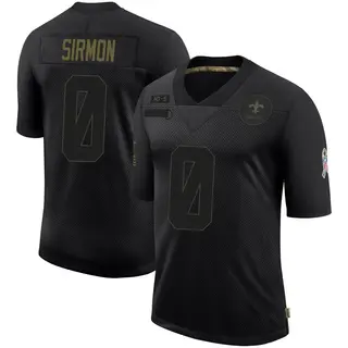 New Orleans Saints Men's Jackson Sirmon Limited 2020 Salute To Service Jersey - Black