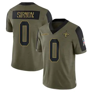 New Orleans Saints Men's Jackson Sirmon Limited 2021 Salute To Service Jersey - Olive