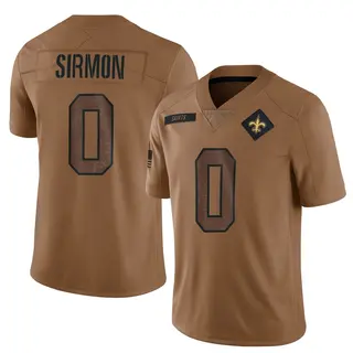 New Orleans Saints Men's Jackson Sirmon Limited 2023 Salute To Service Jersey - Brown