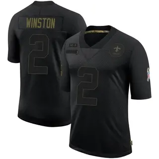 New Orleans Saints Men's Jameis Winston Limited 2020 Salute To Service Jersey - Black