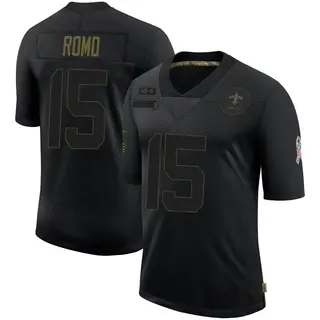 New Orleans Saints Men's John Parker Romo Limited 2020 Salute To Service Jersey - Black
