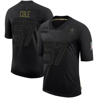 New Orleans Saints Men's Myles Cole Limited 2020 Salute To Service Jersey - Black