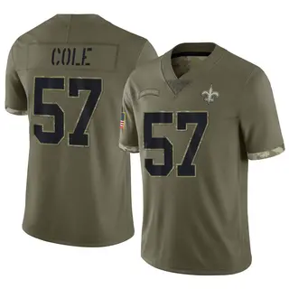 New Orleans Saints Men's Myles Cole Limited 2022 Salute To Service Jersey - Olive