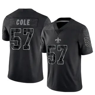 New Orleans Saints Men's Myles Cole Limited Reflective Jersey - Black