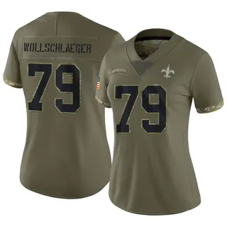New Orleans Saints Women's Alex Wollschlaeger Limited 2022 Salute To Service Jersey - Olive
