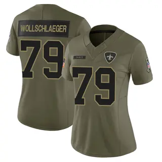 New Orleans Saints Women's Alex Wollschlaeger Limited 2025 Salute to Service Jersey - Olive