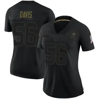 New Orleans Saints Women's Demario Davis Limited 2020 Salute To Service Jersey - Black