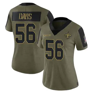 New Orleans Saints Women's Demario Davis Limited 2021 Salute To Service Jersey - Olive