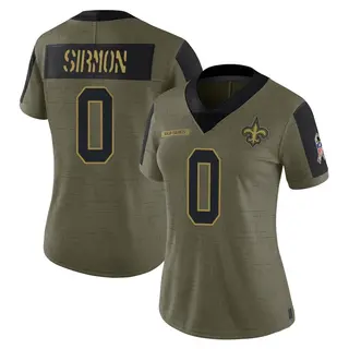 New Orleans Saints Women's Jackson Sirmon Limited 2021 Salute To Service Jersey - Olive