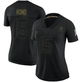 New Orleans Saints Women's John Parker Romo Limited 2020 Salute To Service Jersey - Black