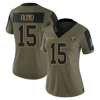 New Orleans Saints Women's John Parker Romo Limited 2021 Salute To Service Jersey - Olive