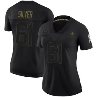 New Orleans Saints Women's Keeshawn Silver Limited 2020 Salute To Service Jersey - Black