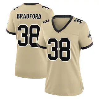 New Orleans Saints Women's Millard Bradford Game day s Alternate Jersey - Gold