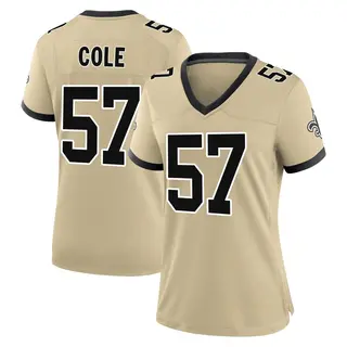 New Orleans Saints Women's Myles Cole Game day s Alternate Jersey - Gold