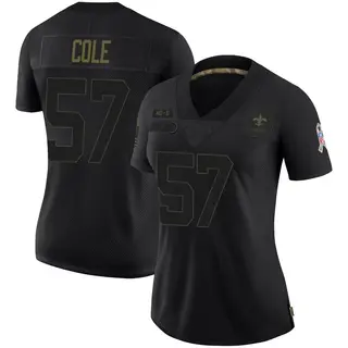 New Orleans Saints Women's Myles Cole Limited 2020 Salute To Service Jersey - Black