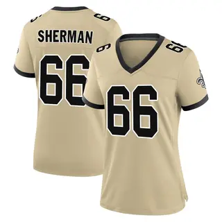 New Orleans Saints Women's Will Sherman Game day s Alternate Jersey - Gold