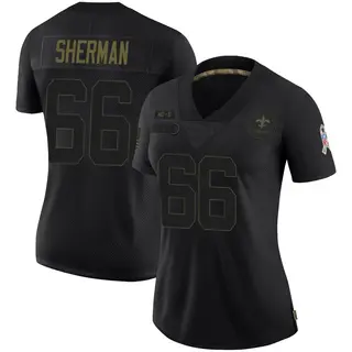 New Orleans Saints Women's Will Sherman Limited 2020 Salute To Service Jersey - Black