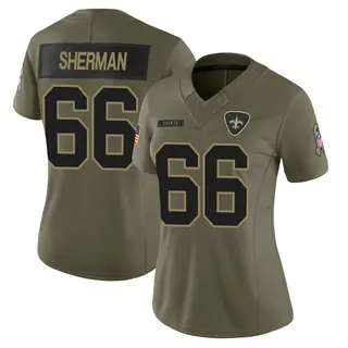 New Orleans Saints Women's Will Sherman Limited 2025 Salute to Service Jersey - Olive