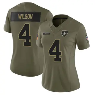 New Orleans Saints Women's Zach Wilson Limited 2025 Salute to Service Jersey - Olive