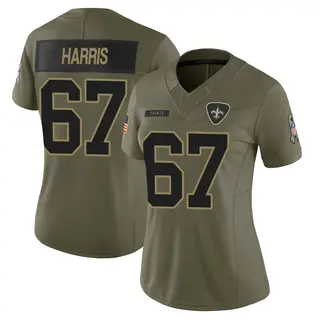 New Orleans Saints Women's Zxavian Harris Limited 2025 Salute to Service Jersey - Olive