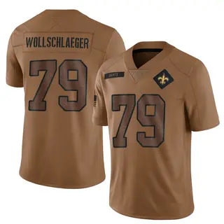 New Orleans Saints Youth Alex Wollschlaeger Limited 2023 Salute To Service Jersey - Brown