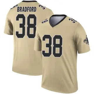 New Orleans Saints Youth Millard Bradford Legend Inverted Jersey - Gold