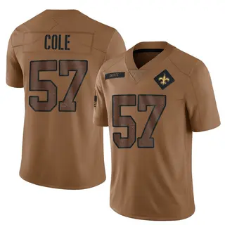 New Orleans Saints Youth Myles Cole Limited 2023 Salute To Service Jersey - Brown