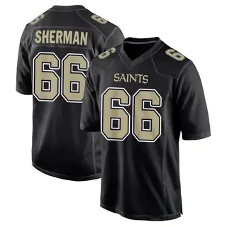 New Orleans Saints Youth Will Sherman Game Carbon Fashion Jersey - Black