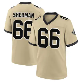 New Orleans Saints Youth Will Sherman Game day s Alternate Jersey - Gold