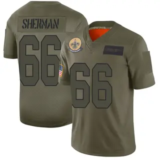 New Orleans Saints Youth Will Sherman Limited 2019 Salute to Service Jersey - Camo