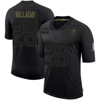 New Orleans Saints Youth Xazavian Valladay Limited 2020 Salute To Service Jersey - Black