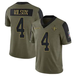New Orleans Saints Youth Zach Wilson Limited 2021 Salute To Service Jersey - Olive
