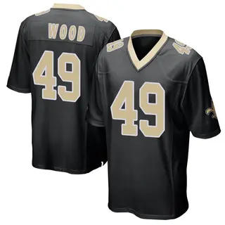New Orleans Saints Youth Zach Wood Game Team Color Jersey - Black
