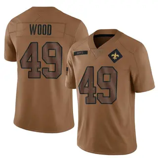 New Orleans Saints Youth Zach Wood Limited 2023 Salute To Service Jersey - Brown